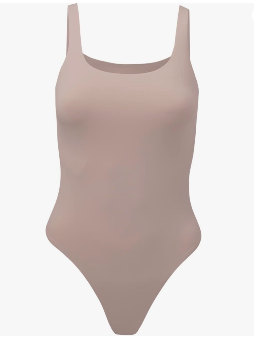 Almere Low Back Contour Tank High Cut Thong Bodysuit in Mauve